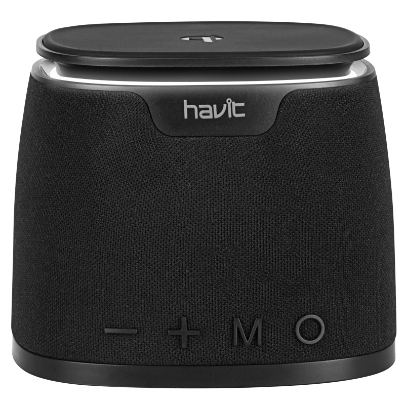 海威特(Havit)M1蓝牙音箱迷你便携低音炮QI无线快充插卡电脑手机音响小钢炮车载音箱 黑色