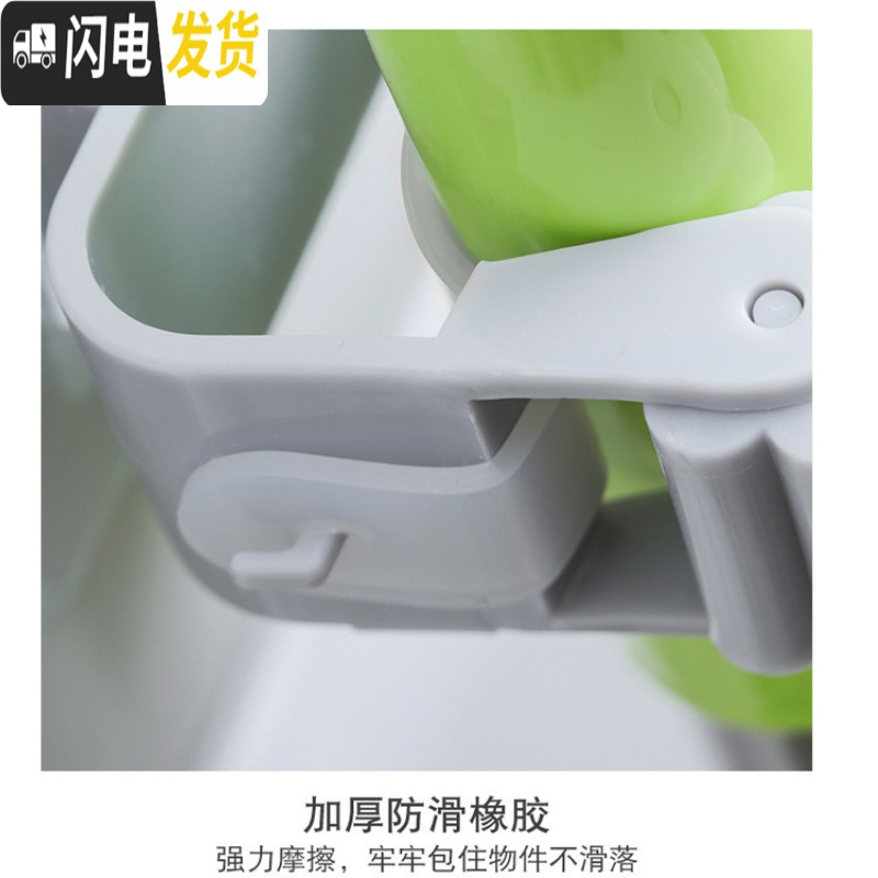 三维工匠免打孔拖把架挂钩强力承重墙壁粘胶卫生间壁挂粘钩收纳置物夹 混色3个装