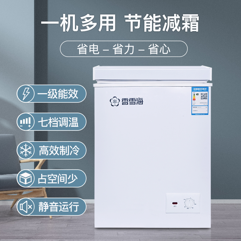 [香雪海旗舰店]冰柜小型家用冷柜 60升 小冰柜卧式冷柜 迷你冰柜一级能效 冷藏冷冻小型 迷你单温柜 商用小冷柜高清大图