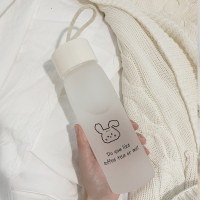 水杯女玻璃杯潮流创意简约便携清新ins风男学生磨砂个性森系杯子
