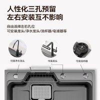 浪鲸(ssww)厨房水槽大单槽聚宝盆不锈钢日式多功能洗菜盆一体盆纳米雨点压纹