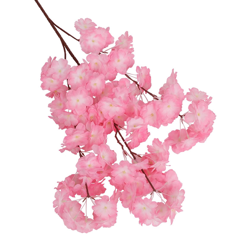 环孤 仿真樱花枝装饰花 4叉超密浅粉色 (10支)