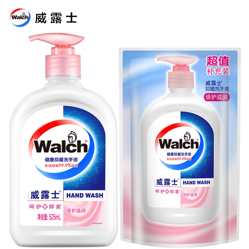 威露士(Walch) 健康抑菌 倍护滋润 洗手液 525ml+袋装250ml (单位:袋)