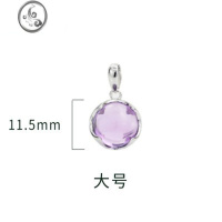 JiMi白昼集紫水晶项链吊坠银银女不掉色饰品轻奢小众闺蜜生日礼物实用 单吊坠大