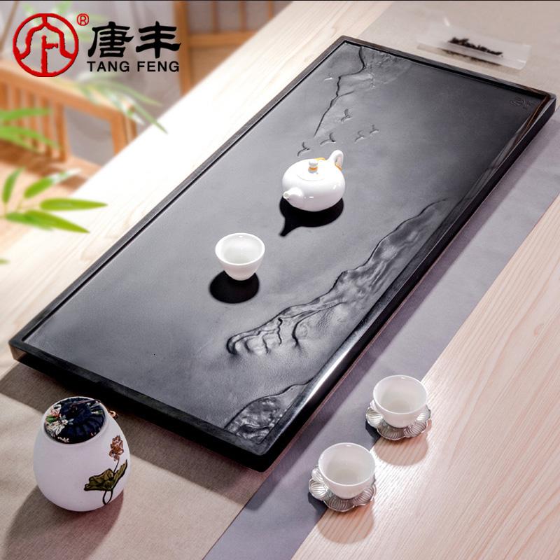 家柏饰(CORATED)乌金石大尺寸茶盘整块长方形茶台家用大号功夫茶具托盘大茶海高清大图