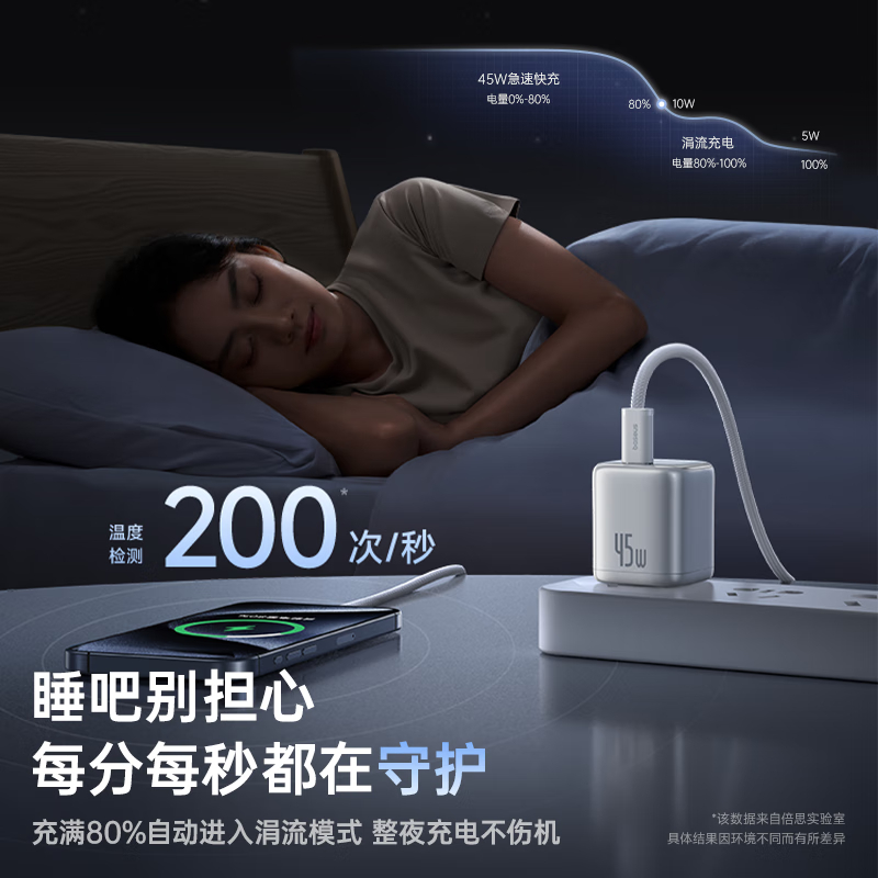 倍思同芯充 45W苹果16充电器氮化镓 iPhone16ProMax/plus快充头pd35W手机ipad平板Type-高清大图