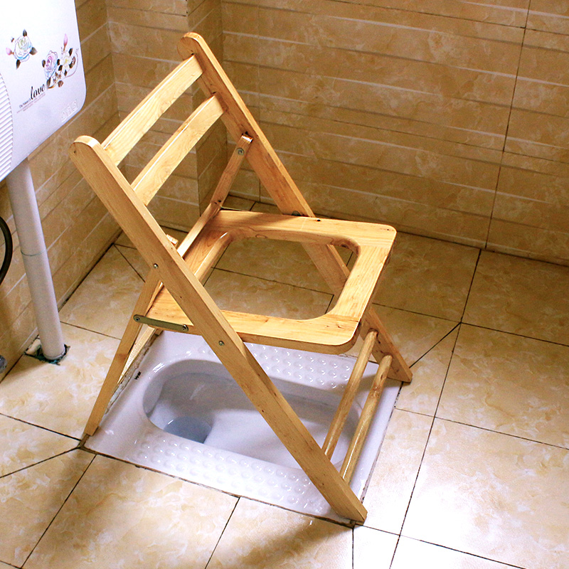 孕妇蹲便坐便椅凳子老人木头可折叠耐用简易上厕所坐便器木制病人折叠