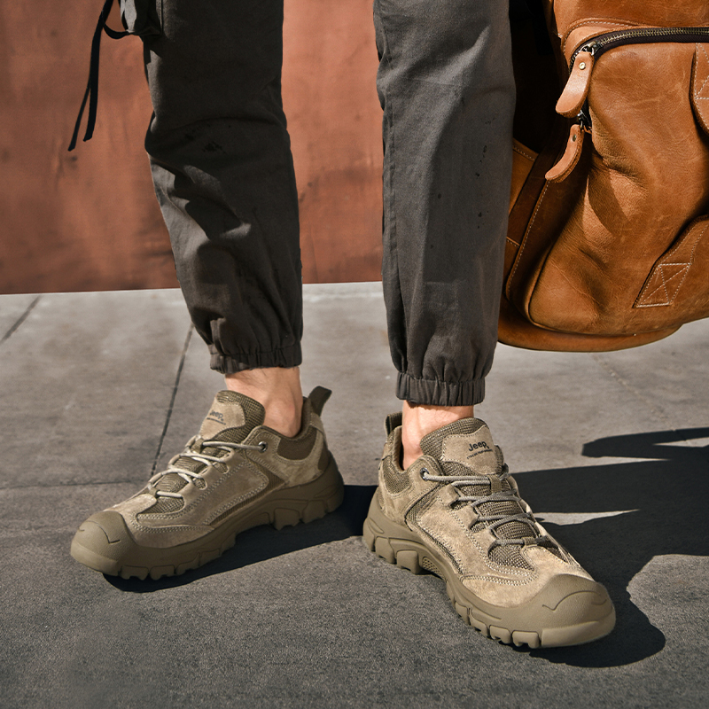 Jeep吉普户外登山鞋男防滑减震运动鞋专业爬山男鞋情侣徒步旅游鞋高清大图