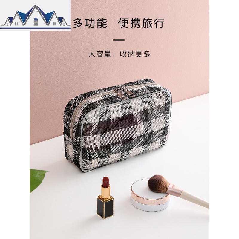 化妆包女小号便携随身大容量化妆品收纳袋口红盒洗漱包ins风超火 三维工匠收纳包高清大图