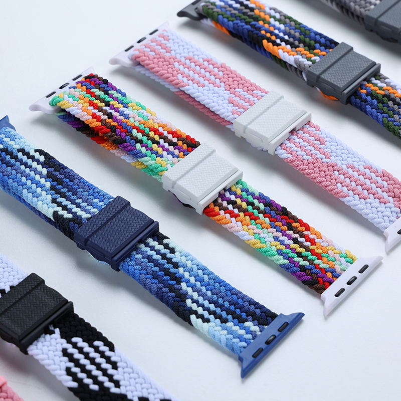适用苹果s7手表iwatch7编织applewatch8表带watchs高级s6女6创意5运动4尼龙3弹力SE45小众41男s8新款ultra