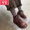 可莉允女童鞋子皮靴儿童靴子马丁靴新款女孩韩系洋气时髦秋冬季潮