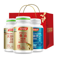 汤臣倍健牌(BY-HEALTH)中老年礼盒 鱼油软胶囊100粒+大豆卵磷脂软胶囊100粒+液体钙100粒 深海鱼油