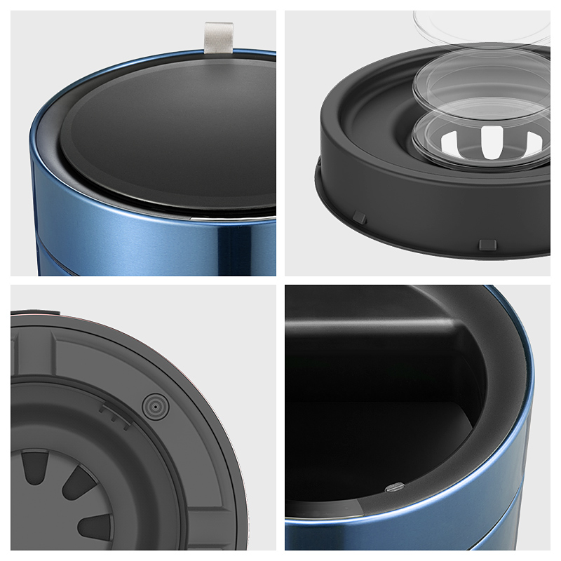 优百纳盈月9L欧式不锈钢锂电池感应垃圾桶家用轻奢客厅厨房卫生间卧室高清大图