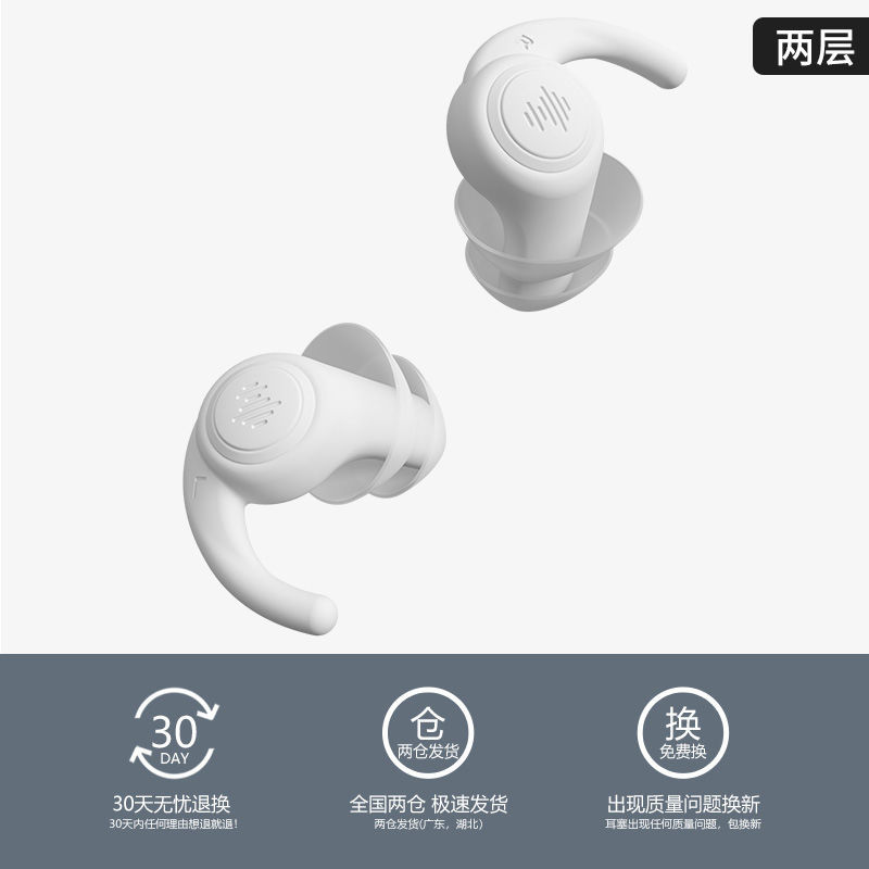 经典白两层-送便携盒 耳塞防噪声睡觉睡眠隔音耳塞学生静音防宿舍学习降噪神器防打呼噜