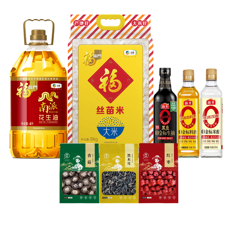 福临门粮油调味组合 5.215KG+5.4L福临门/探禾/ 粮油调味组合