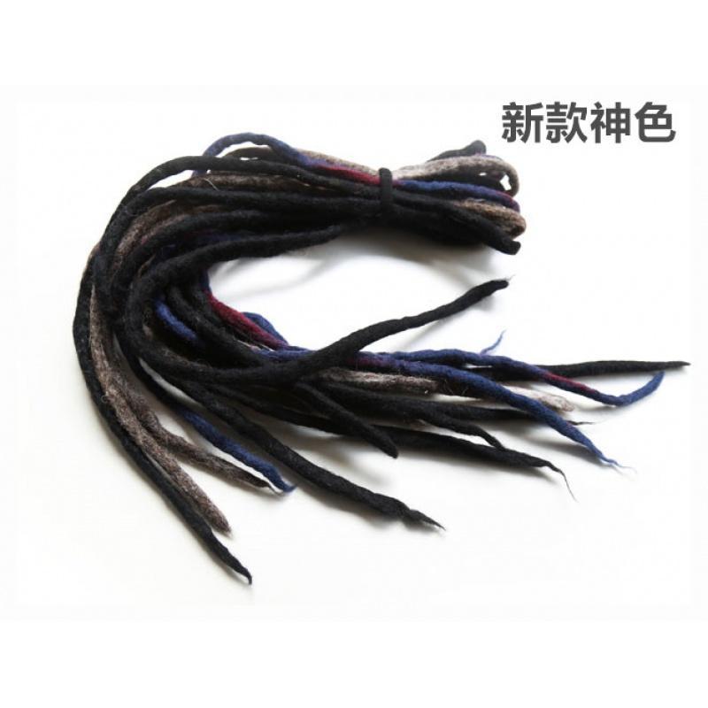 嘻哈牙买加彩虹脏辫尼泊尔羊毛毡脏辫绳雷鬼黑人编假圈饰