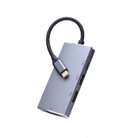 LAH TO 互转连接线 ype-c扩展坞拓展四合一HDMI/VGA/USB3.0/USB-C适用微软macbook苹果