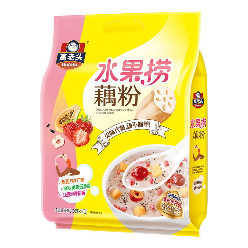 高老头水果捞藕粉660g营养饱腹美味代餐早餐冲饮独立(22小包)袋装 藕粉1袋*660g[22小包]