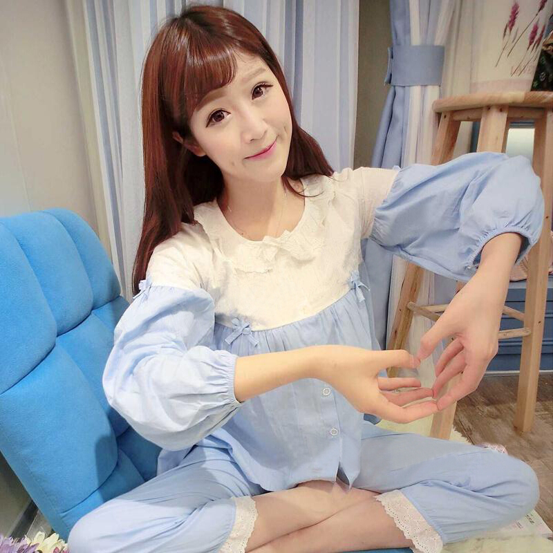 长袖月子服全棉孕妇外出春秋季薄款产后产妇睡衣春夏季哺乳衣套装