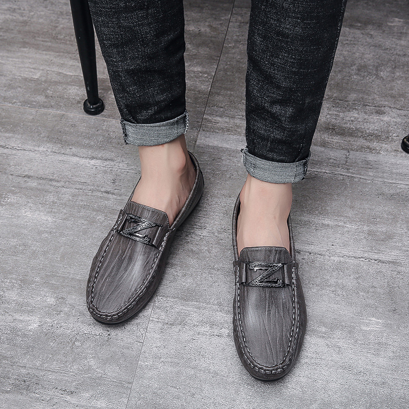 奥康男鞋豆豆鞋2024夏季新款韩版低帮透气潮流时尚一脚蹬懒人鞋休闲鞋