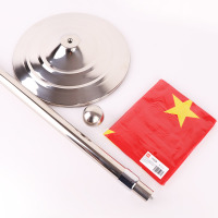 优必利 落地旗杆 会议室伸缩旗杆旗帜组合 2米可伸缩落地旗帜[送4号国旗]银色 8329