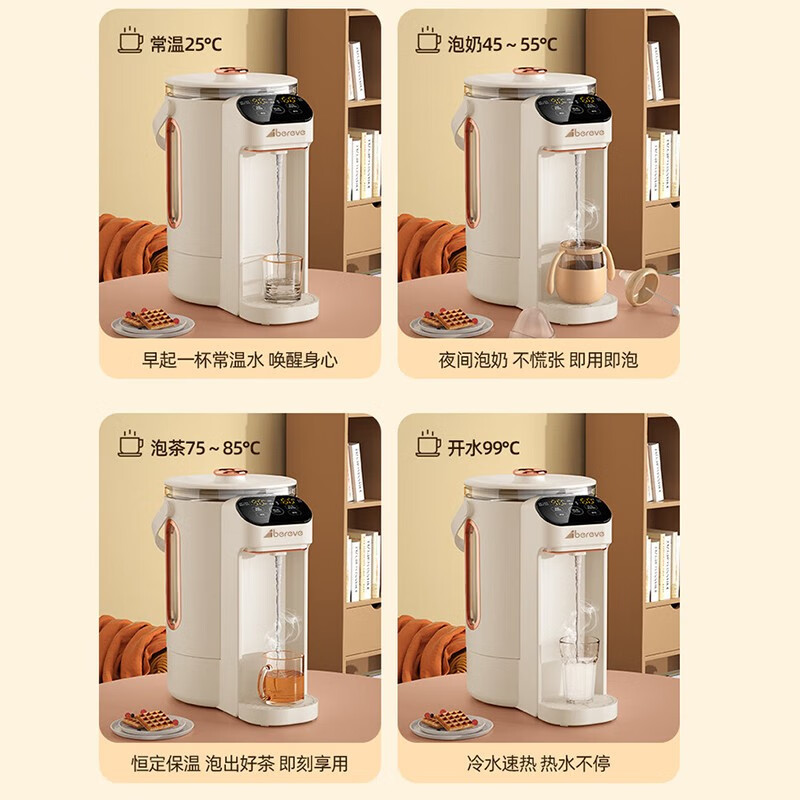 艾贝丽 电热水瓶热水壶不锈钢保温控温热水瓶 智能款白色ABL-SP37高清大图