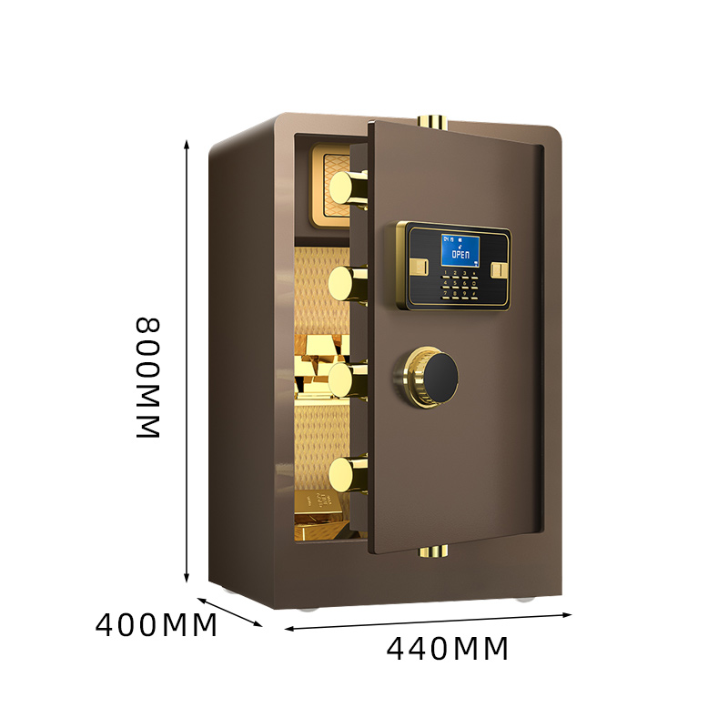 臻远ZY-NW-BXGS-47 全钢实心保险柜办公防盗保险箱 高80cm咖色电子款高清大图