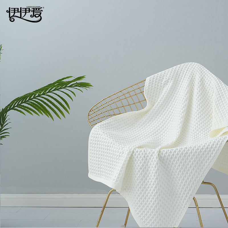 伊伊爱 YBH25234 蜂巢格毛巾 白色高清大图