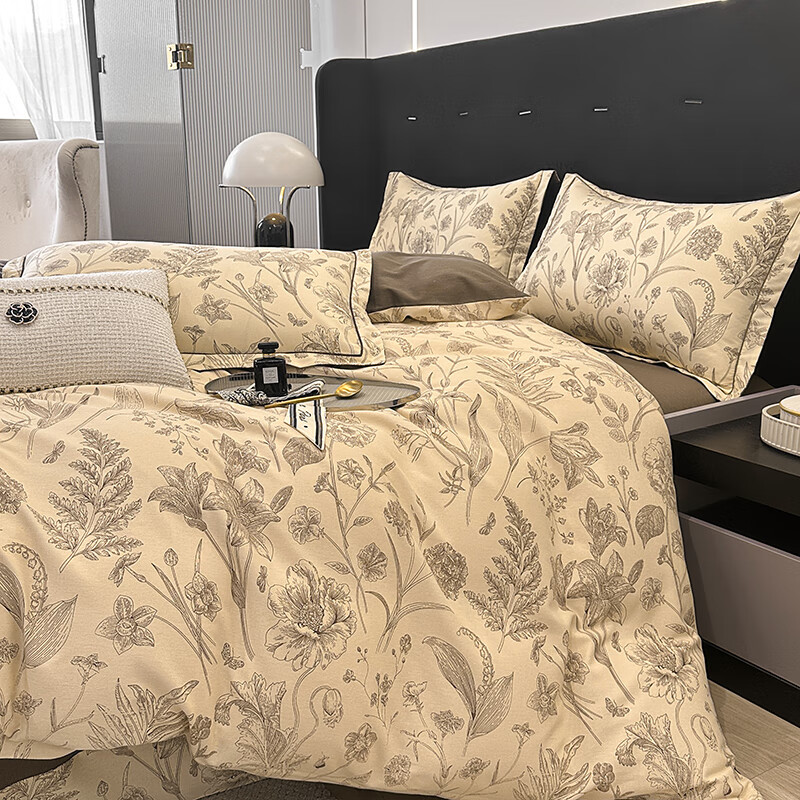 娇好韵 A类全棉四件套-烟云-特价款 200*230cm高清大图