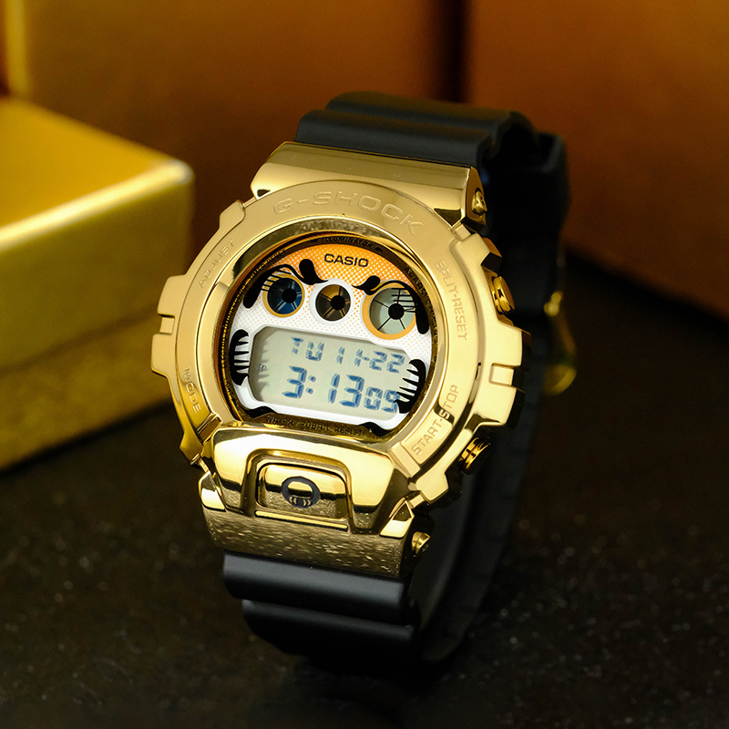 卡西欧手表 G-SHOCK 达摩不倒翁主题系列金色配色 特殊背刻 防水防震运动表款DW-6900/GM-6900