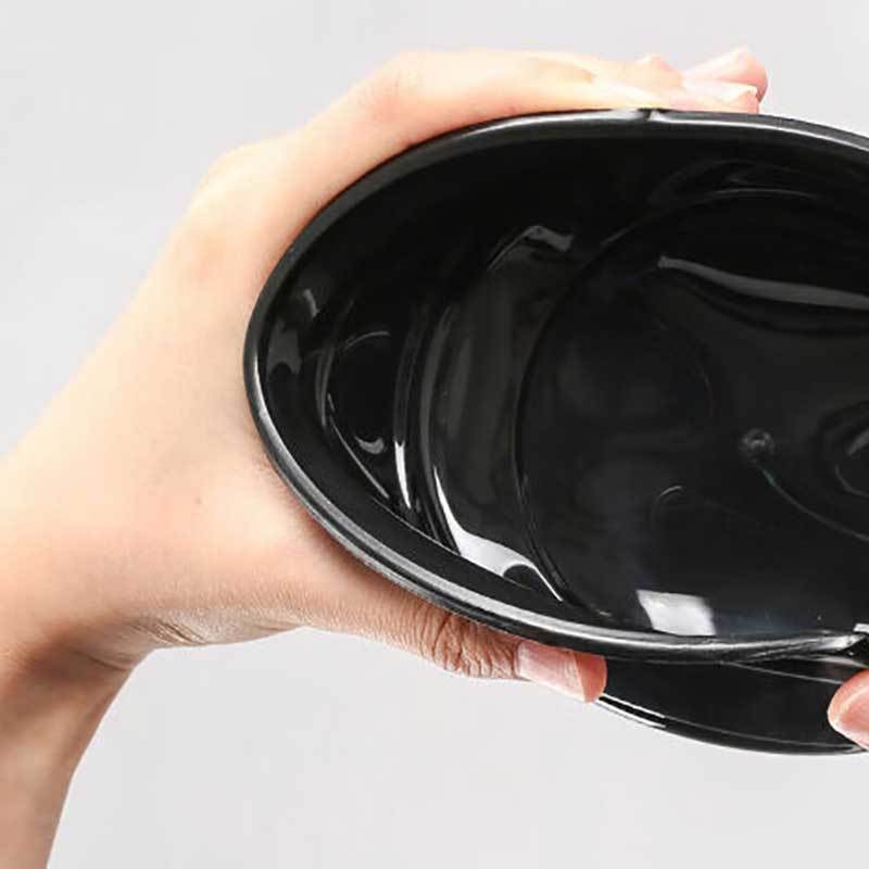 儵忽 一次性单格黑色圆形密封盖打包盒 RY-NR-48-1 1420ml 150套/ 1箱高清大图