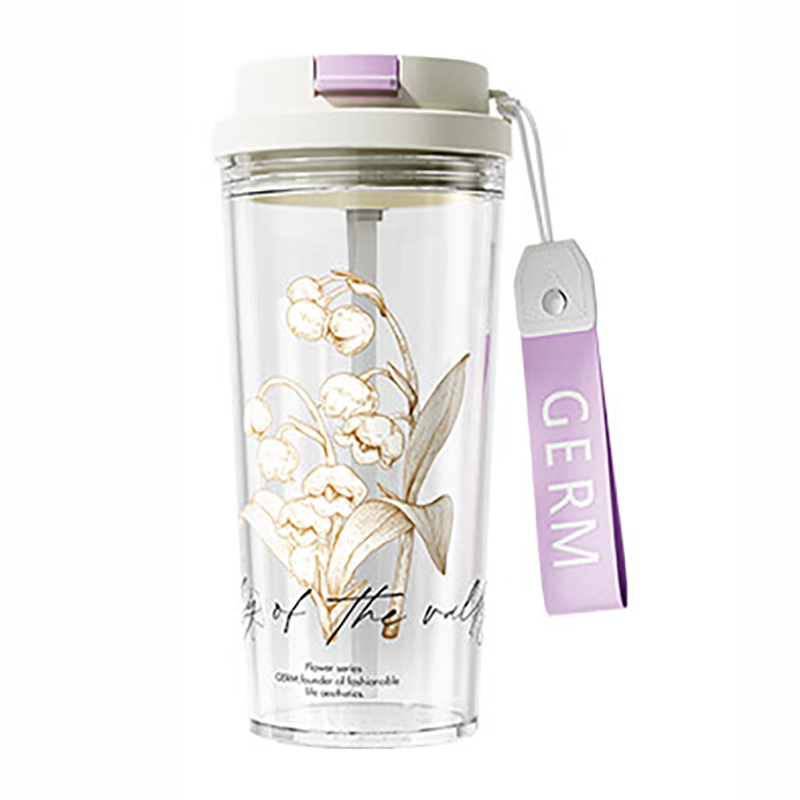 格沵 塑料塑料水杯铃兰系列闪耀水杯GE-CK24SS-S64 茵紫 520ml