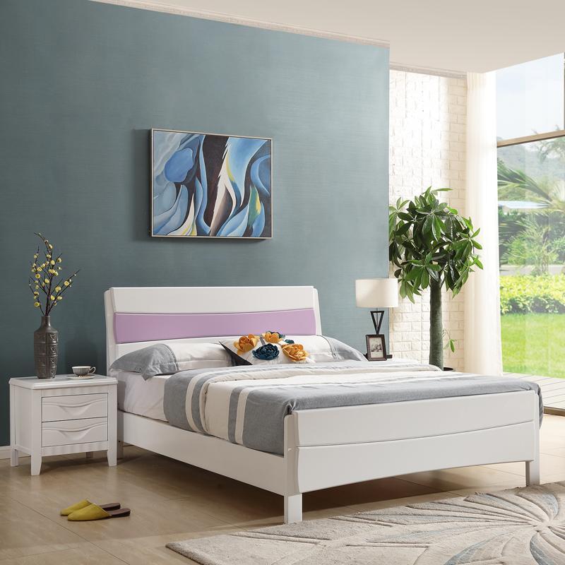 实木床12135米白色儿童床1米小户型单人储物床简约15m橡木床