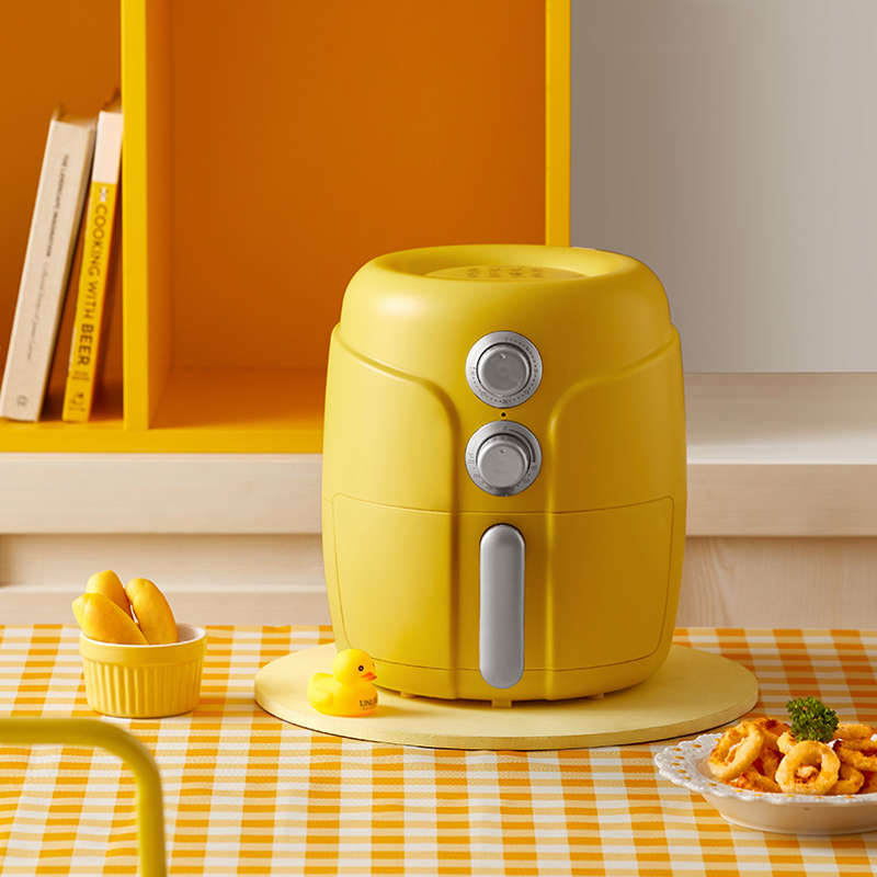 aca无油空气炸锅家用新款特价网红多功能电炸锅小型薯条机 黄色 黄色