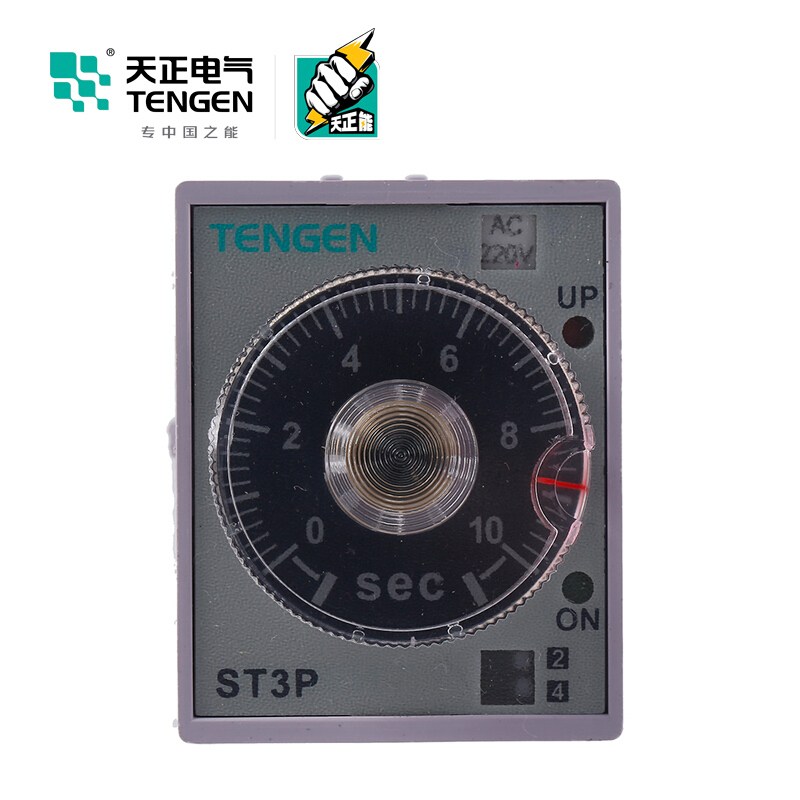 天正电气 ST3P 导轨安装式 220VAC 5A (1…10)s/100s/10min/60min 2C/O时间继电器