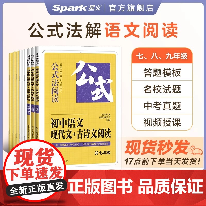 新版星火初中语文现代文+古诗文阅读训练七八九年级中考语文真题公式法做题答题技巧组合训练初一二三课外阅读记叙名著文言文练习高清大图