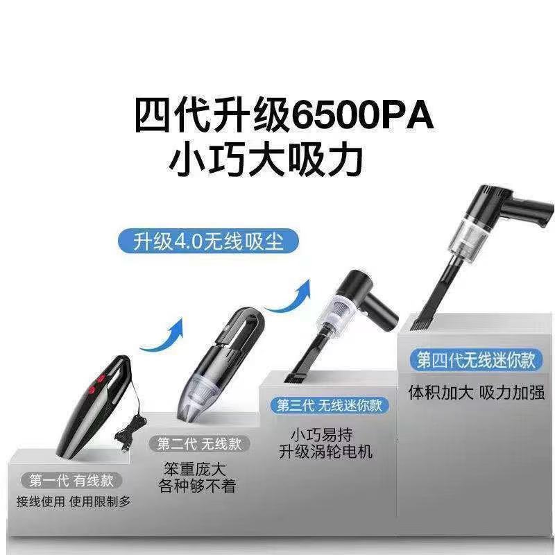 车载吸尘器无线充电汽车家用俩用大功率便携手持小型强力迷你 4000pa[车载有线]