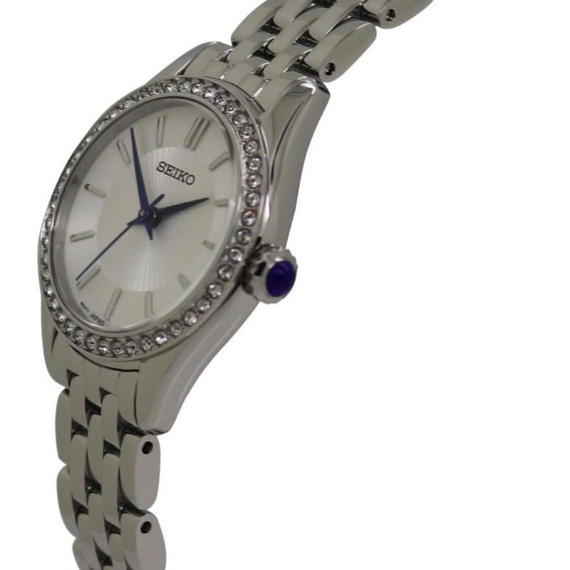 精工seiko女士石英不锈钢白色表盘手表商务休闲时尚百搭运动防水女士