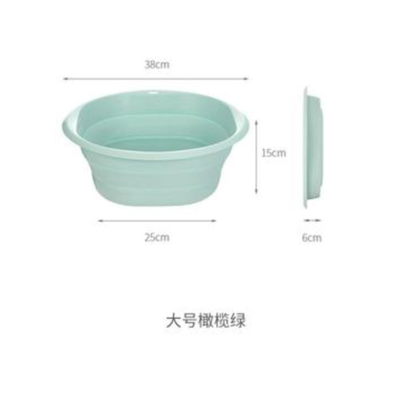 嘉创优品 便携式可折叠洗脸盆旅行压缩盆 大号 单个装 橄榄绿