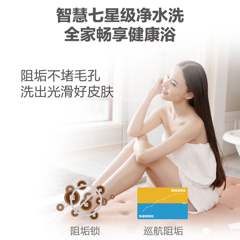 海尔(Haier)电热水器100升 家用变频速热预约洗澡净水洗横式电热水器一级能效