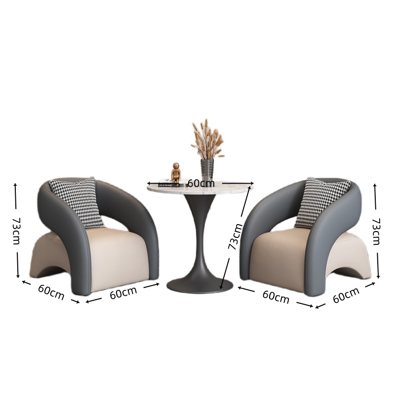 智叶舟洽谈沙发组合单人位*2+圆桌60套高清大图