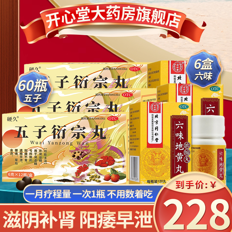 硬久 五子衍宗丸 6克*12瓶/盒 5盒+6盒六味