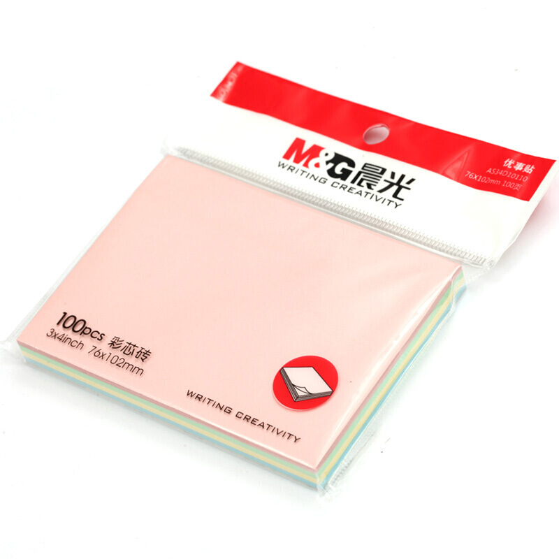 晨光3X4多彩自粘便条纸100(经典办公)YS-11 10包装