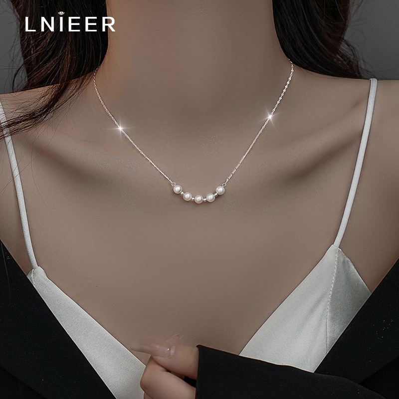 925纯银珍珠项链女轻奢高级感锁骨链2025新款小众颈链配饰品送女朋友老婆情人节七夕生日礼物