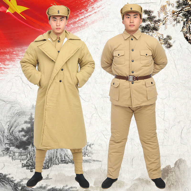 加厚棉军装大衣影视服装棉服套装红军成人八路军演出服表演服志愿军