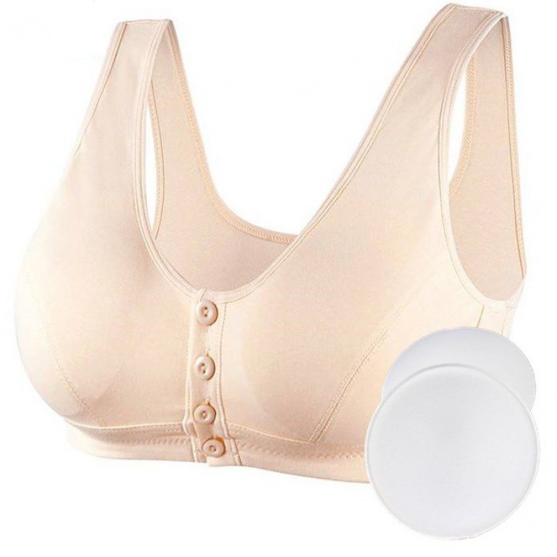 码前开扣薄款内衣前扣薄款背心式女妈妈文胸36码上围92内重100115斤