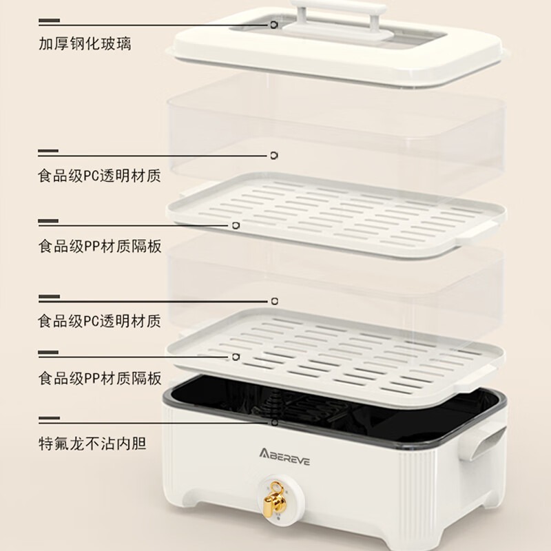 艾贝丽Abereve 多功能电火锅 ABL-LLG913S 5L高清大图