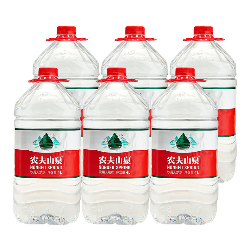 饮用水饮用天然水矿泉水4L 一箱装