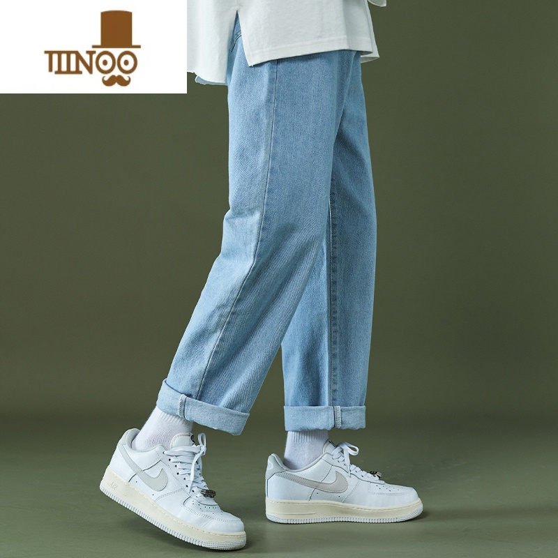 YANXU美式高街复古宽松直筒阔腿牛仔裤男秋季潮牌简约休闲百搭长裤男士高清大图