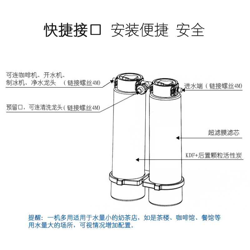 开能(Canature) 奔泰净水器 家用不插电无废水橱下式大通量家用商用KC01 BNT-UF505+BNT-KC高清大图
